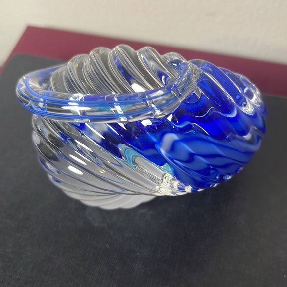 Schmidt Rhea Ocean Wave Spiral Twist Art Glass Paperweight Signed - Picture 4 of 12